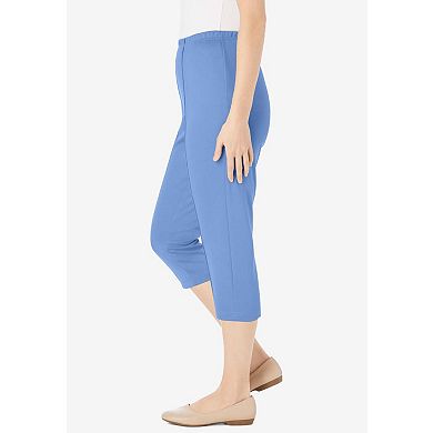 Woman Within Plus Size Petite The Hassle-Free Soft Knit Capri
