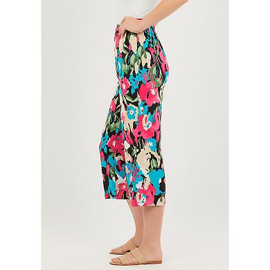 Woman Within Plus Size Pull-On Elastic-Waist Soft Capri