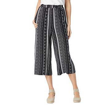 Woman Within Plus Size Pull-On Elastic-Waist Soft Capri