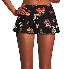 Lands end wrap mini swim skirt sale