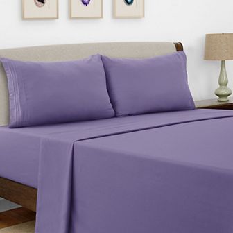 Lux Decor Collection 4 pc Solid Sheets Luxury Deep Pocket Bed Sheets With Embroidery Pillowcases