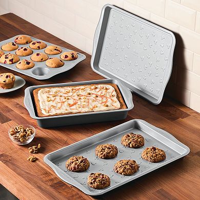 Farberware Disney Bake with Mickey Mouse Cake, Muffin, and Cookie Pan 4-Piece Set, Black