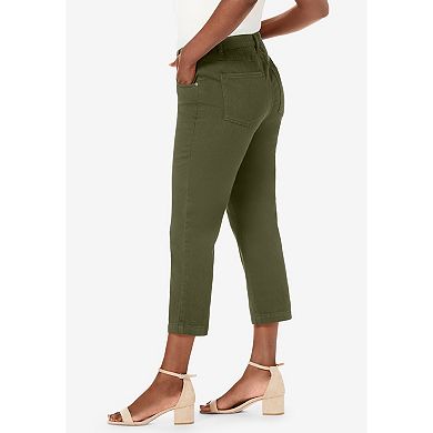 Jessica London Women's Plus Size Classic Cotton Denim Capri