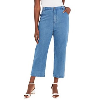 Jessica London Women's Plus Size Classic Cotton Denim Capri