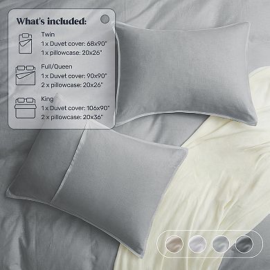 Unikome Soft Comfy Bedding Duvet Cover Set Washed Cotton Linen Textured Duvet Cover