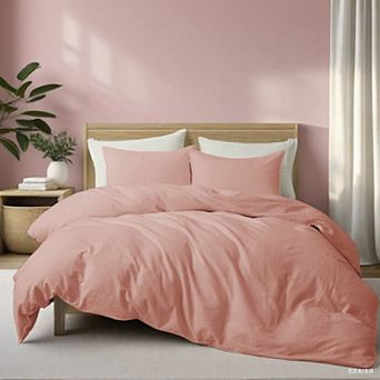 Unikome Soft Comfy Bedding Duvet Cover Set Washed Cotton Linen Textured Duvet Cover