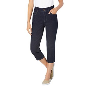 Woman Within Plus Size Petite Secret Solutions; Tummy Smoothing Denim Jean Capri