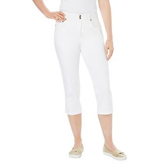 Woman Within Plus Size Petite Secret Solutions; Tummy Smoothing Denim Jean Capri