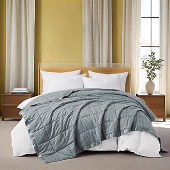 Unikome Luxurious Jacquard Super Soft Lightweight Down Alternative Blanket with Satin Trim