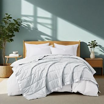 Unikome Luxurious Jacquard Super Soft Lightweight Down Alternative Blanket with Satin Trim