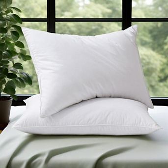 Unikome Goose Feather Down Pillow For Sleeping 2 Pack, Cotton Cover Bed Pillow, Soft Medium Pillow