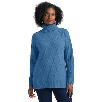 Jessica London Women's Plus Size Cable Turtleneck Sweater