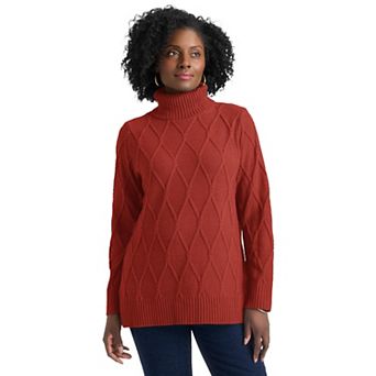 Jessica London Women's Plus Size Cable Turtleneck Sweater
