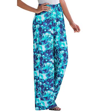 Jessica London Women's Plus Size Everyday Stretch Knit Wide Leg Pant