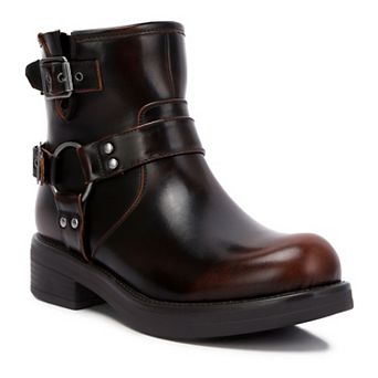 London Rag Allux Women's Faux Leather Pin Buckle Boots