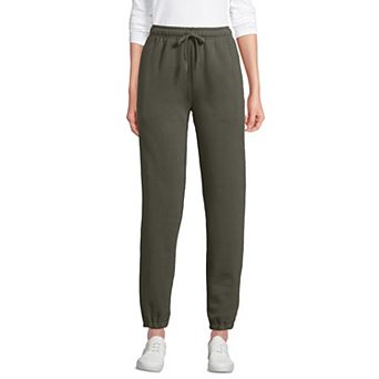Women's Lands' End Fleece High Waisted Jogger Pants