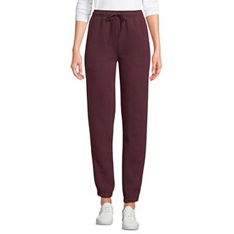 Women's Lands' End Fleece High Waisted Jogger Pants