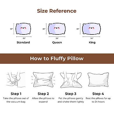 Unikome Goose Down Feather Bedding Bed Pillows, Set Of 2, Gusseted Pillow For Side Back Sleepers