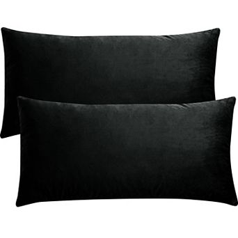 2 pc Velvet Throw Pillow Covers Solid Decorative Cushion Covers 16"x31"