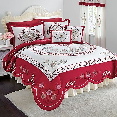 BrylaneHome Ava Embroidered Cotton 16 Square Pillow