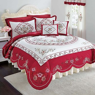 BrylaneHome Ava Embroidered Cotton 16"" Square Pillow