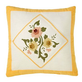 BrylaneHome Ava Embroidered Cotton 16 Square Pillow