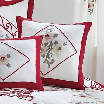 BrylaneHome Ava Embroidered Cotton 16 Square Pillow