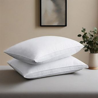 Unikome Bed Sleeping Hotel Collection Pillows Set Of 2, Goose Feathers And Down White Pillows