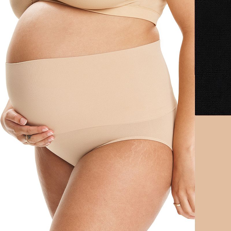 Maternity Motherhood® 2 pack Seamless Shaper Brief Panty Set, Women's, Size: XL-Mat, Black And Oat