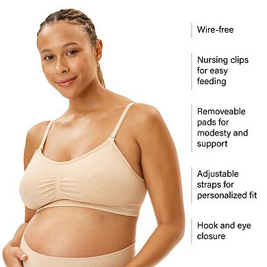 Maternity Motherhood® Seamless Nursing and Pumping Bra with Removable Pads