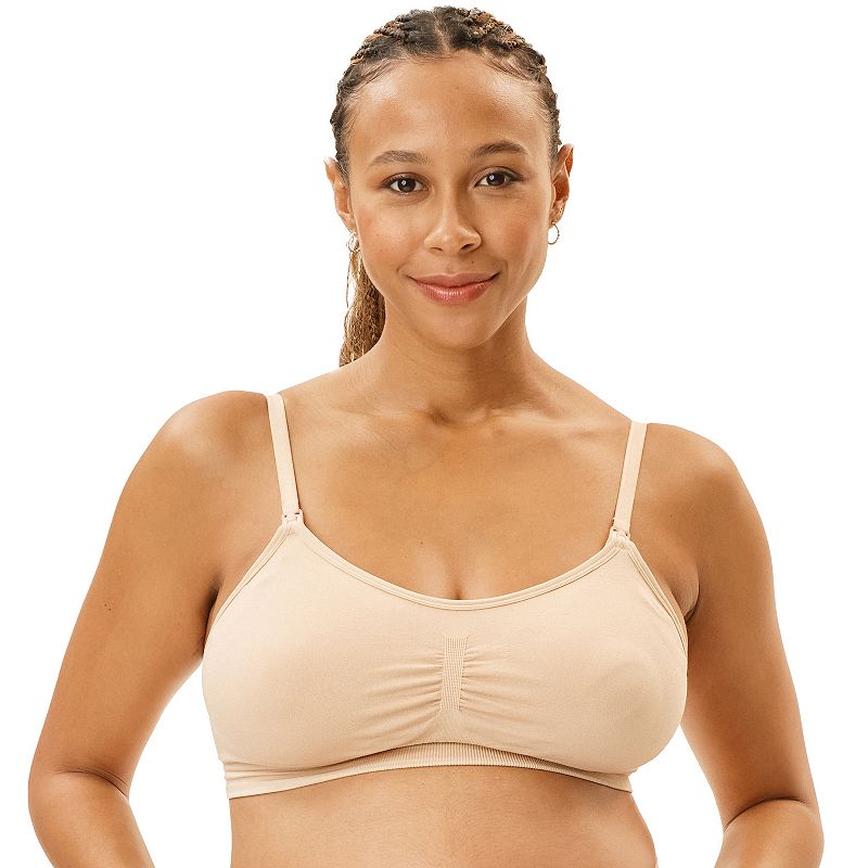 Maternity Motherhood® Seamless Nursing and Pumping Bra with Removable Pads, Women's, Size: XL-Mat, Brown