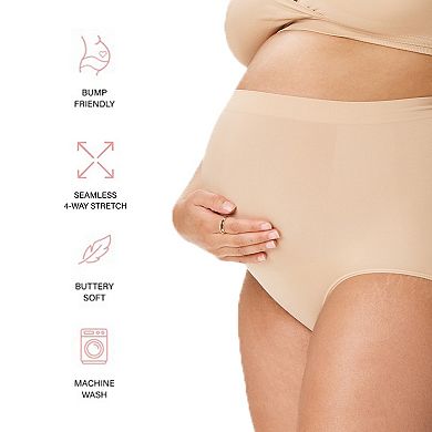 Maternity Motherhood 2 pack Seamless Over-the-Bump Hipster Panty Set