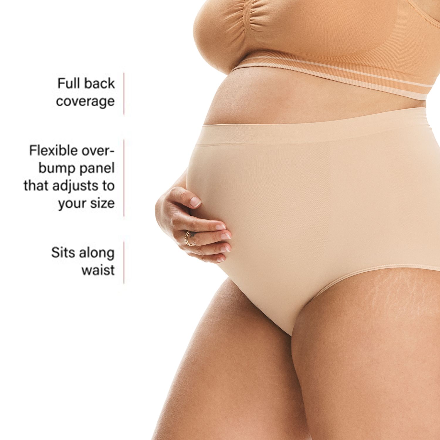 KUNINDOME Maternity Underwear Over Bump - Seamless Support Panties Plus Size 2-Pack
