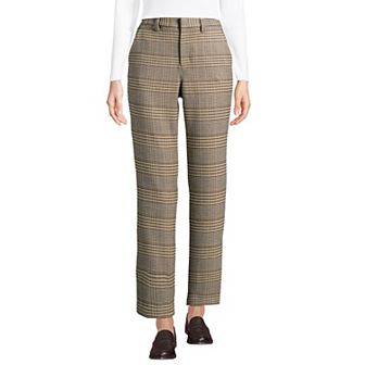 Women's Lands' End Brushed Flannel High-Rise Tapered Ankle Pants