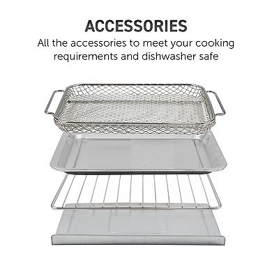 Elite Cuisine Digital Air Fryer Oven, Stainless Steel