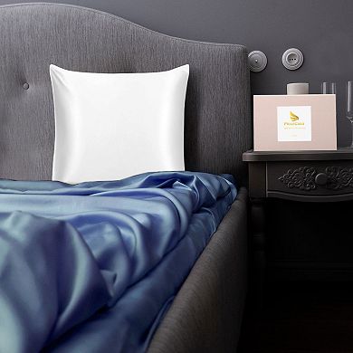 22 Momme Silk Pillowcase With Zipper, White 16" X 16"