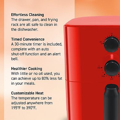 Elite Cuisine 1Qt Adjustable Time/Temp Air Fryer