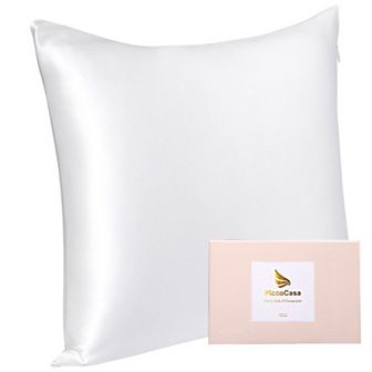 22 Momme Silk Pillowcase With Zipper, White 31" X 31"