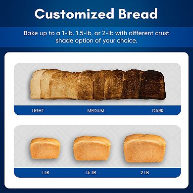 Elite Cuisine 2lb Programmable Bread Machine with 19 Pre-sets