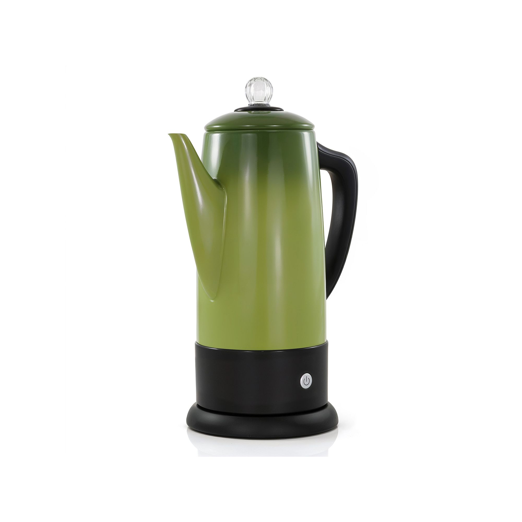 Elite Cuisine 12-Cup Cordless Electric Coffee Percolator, Green