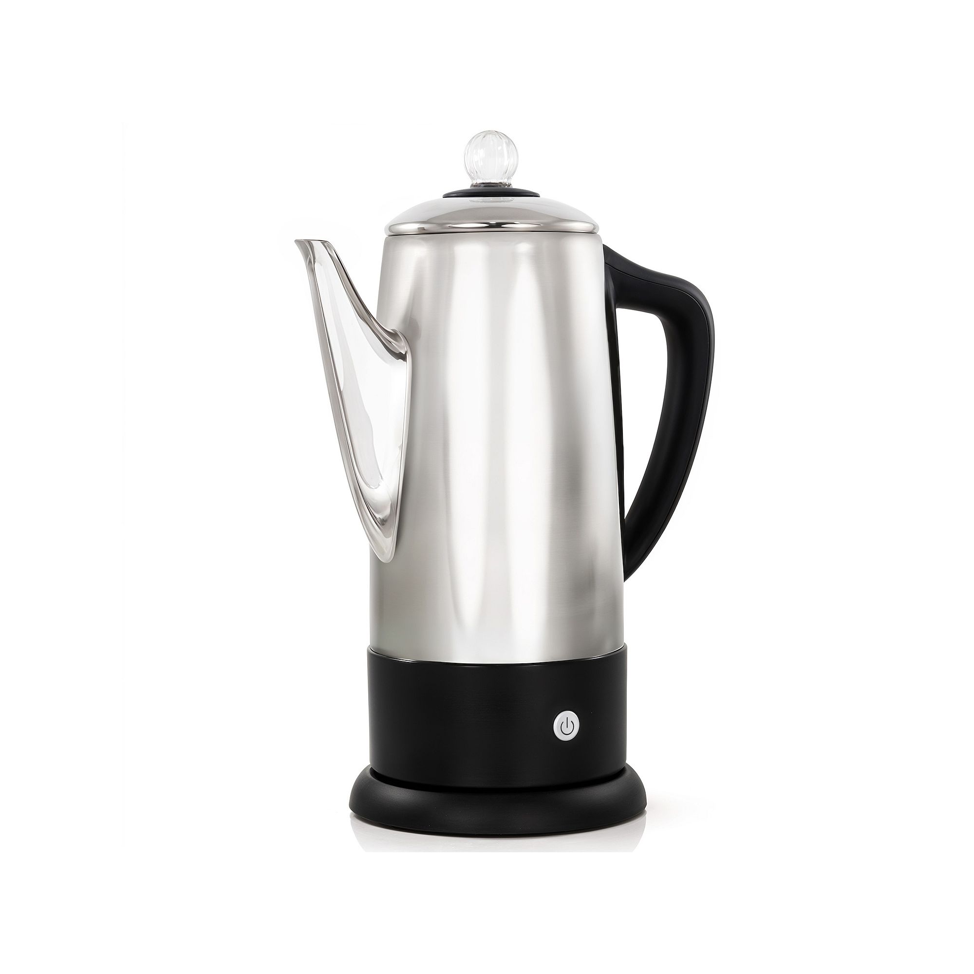 Elite Cuisine 12-Cup Cordless Electric Coffee Percolator, Silver