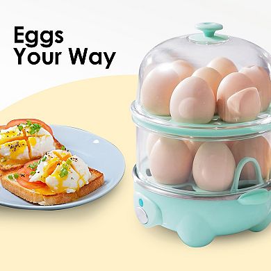 Elite Cuisine Automatic 2-Tier 14 Egg Cooker/Steamer