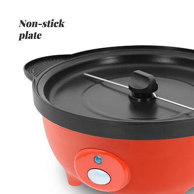 Elite Cuisine 3Qt Hot Oil Stirrer Popcorn Popper with Serving Bowl Lid