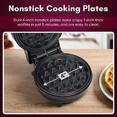 Elite Cuisine Mini Nonstick Waffle Snack Maker