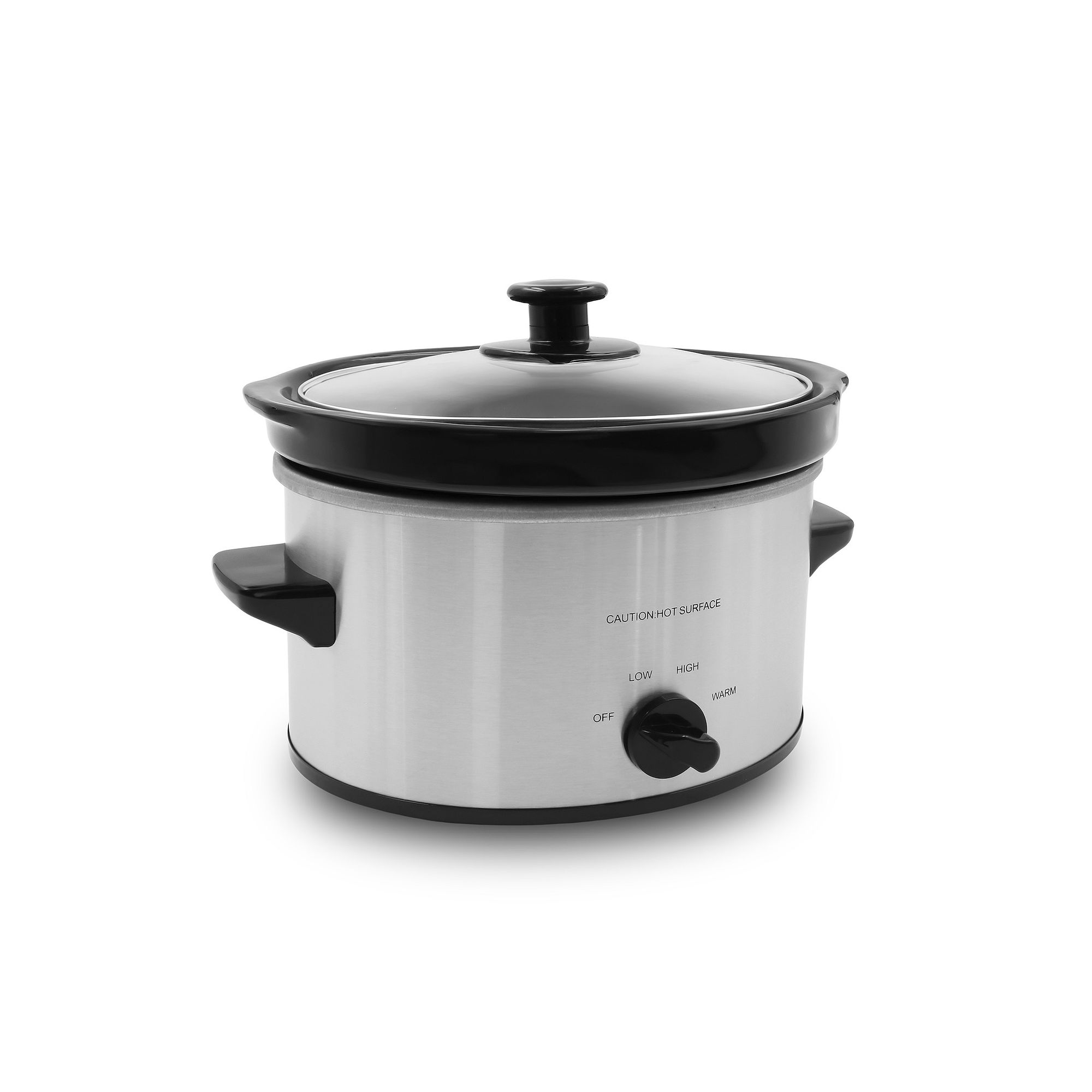 Elite Cuisine 2 Qt Oval Slow Cooker with Adjustable Settings and Keep Warm,