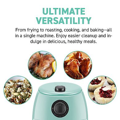 Elite Cuisine 2Qt. Compact Adjustable Time/Temp Nonstick Air Fryer