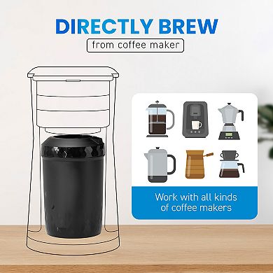 Elite Cuisine HyperChiller Patented Coffee/Beverage Cooler – Ready in One Minute –, Reusable for Iced Tea, Wine Spirits, Alcohol, Juice, 12.5 OZ