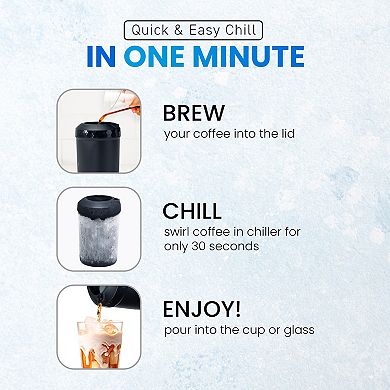Elite Cuisine HyperChiller Patented Coffee/Beverage Cooler – Ready in One Minute –, Reusable for Iced Tea, Wine Spirits, Alcohol, Juice, 12.5 OZ