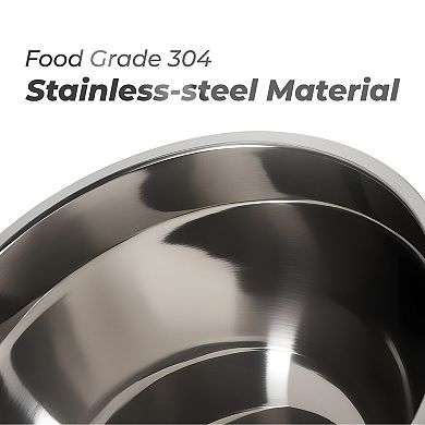Elite Cuisine 12PC Stainless Steel Mixing Bowl Set with Lids