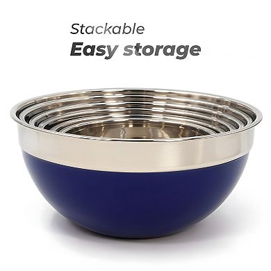 Elite Cuisine 12PC Stainless Steel Mixing Bowl Set with Lids